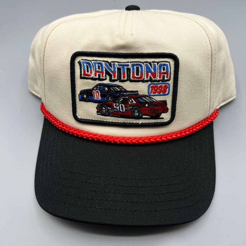 Daytona‎ Nascar Racing Hat Men Ivory Black American Needle Snap Back Cap New